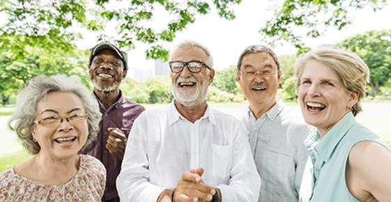 Group of older glaucoma age people