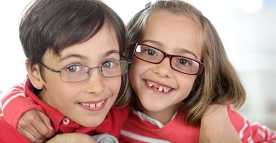 Kids wearing glasses