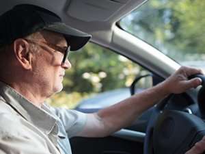 Older man driving