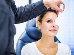 Woman having an eye examination