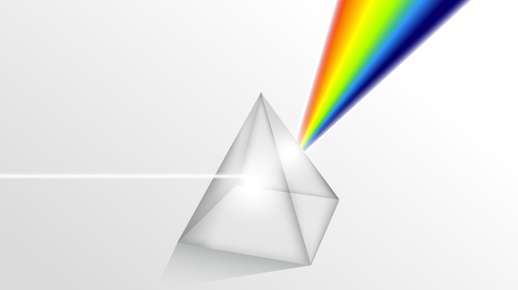 Light prism through pyramid