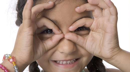 little girl hand glasses