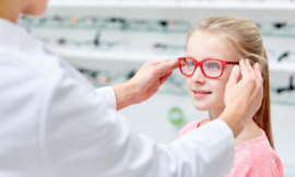 Little girl wearing glasses