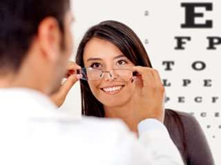 Woman having an eye examination